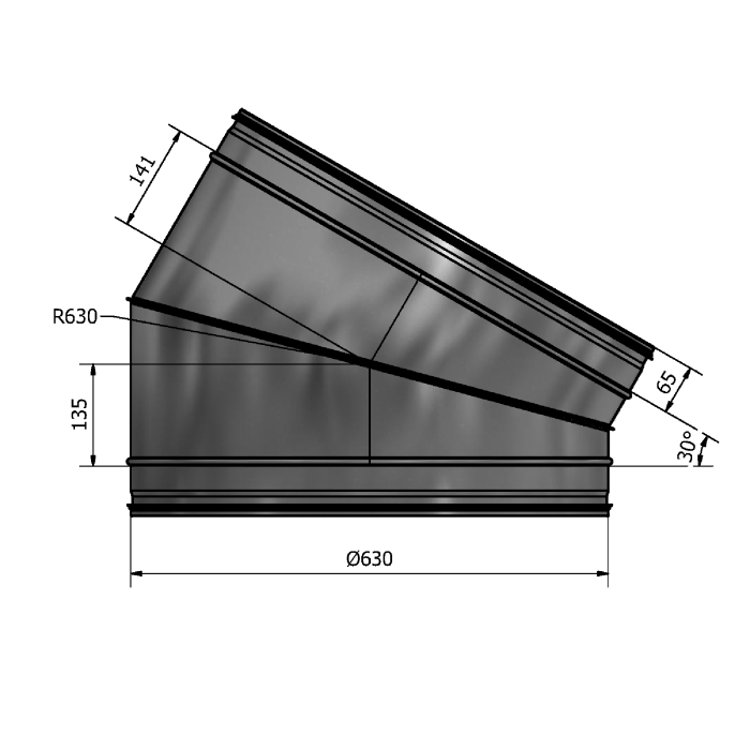 Mynd af Beygja HV-630 30° Hallströms