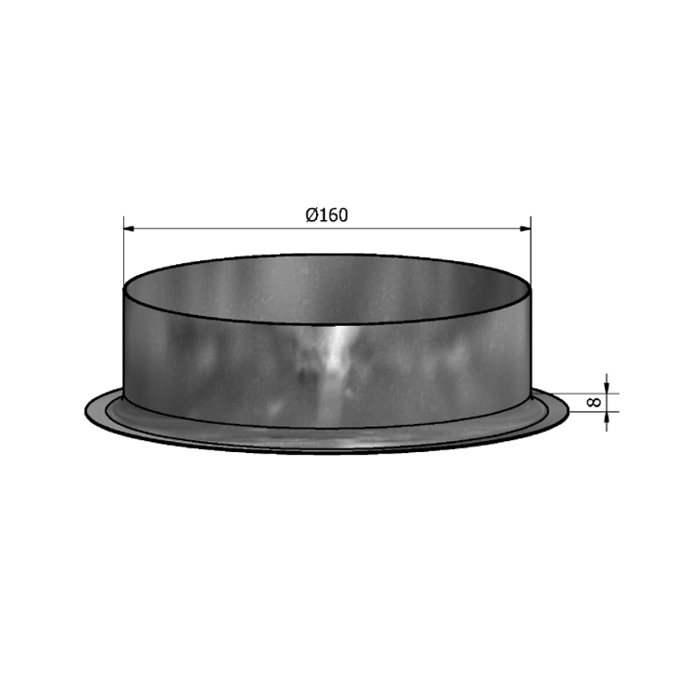 Mynd af Útstreymisrör HSKM 160 Hallströms